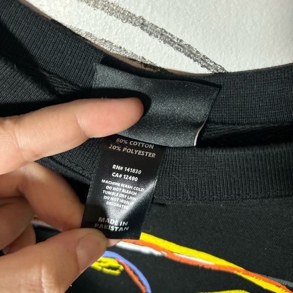 Obey Black Graffiti Flower Graphic Sweatshirt Size Small - Picture 6 of 8